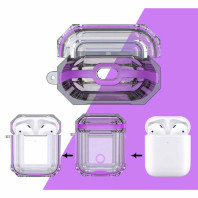 Чехол для AirPods 1/2 Shockproof Transparent Purple Чехол для AirPods 1/2 Shockproof Transparent Purple